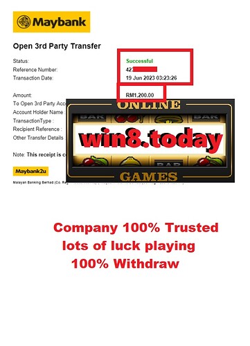 Ace333 winning moment with MYR1,200 from MYR80 investment