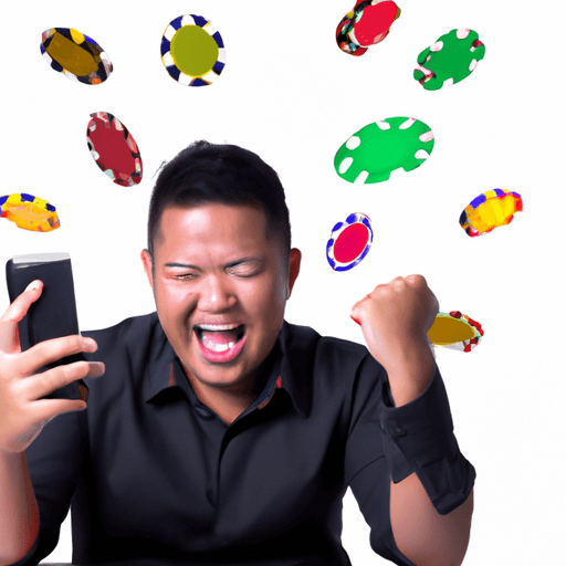 Player celebrating a big win at Rollex11 Casino