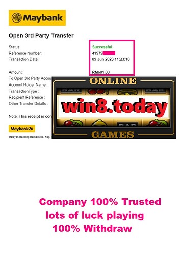 Lucky player celebrating a MYR601 win at ROLLEX11 Casino with a MYR30 bet