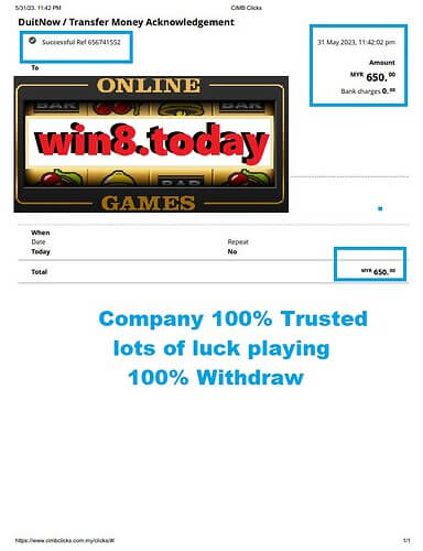Mega888 Casino Game transforming MYR100 into MYR650